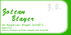zoltan blayer business card